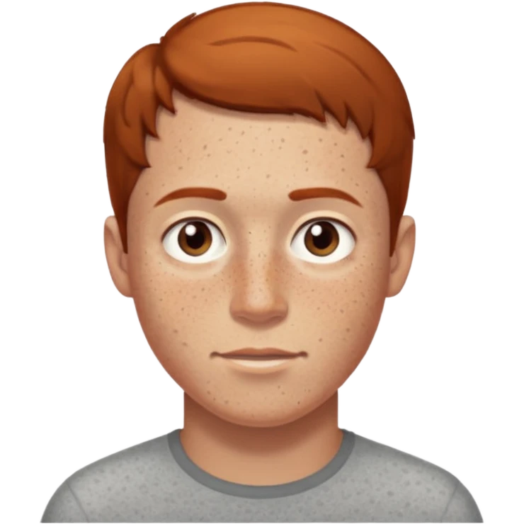 Man with freckles, light skin, short brown hair more freckles brown hair emoji