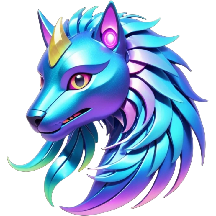  Epic legendary rare glowing mechanical Shiny sparkly transparent bioluminescent luminescent vibrant bright pastel dark exotic iridescent colorful gradients futuristic modern metallic glossy glittery fantasy-cyber-Fakémon-Vernid-creature emoji