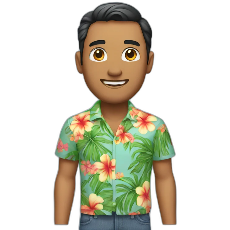 A man with a Hawaiian shirt emoji