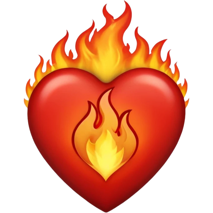 Black and red heart on fire emoji