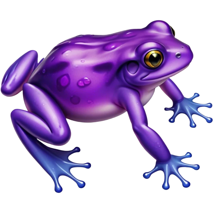 Gelatinous, translucent, fluorescent, purple frog emoji