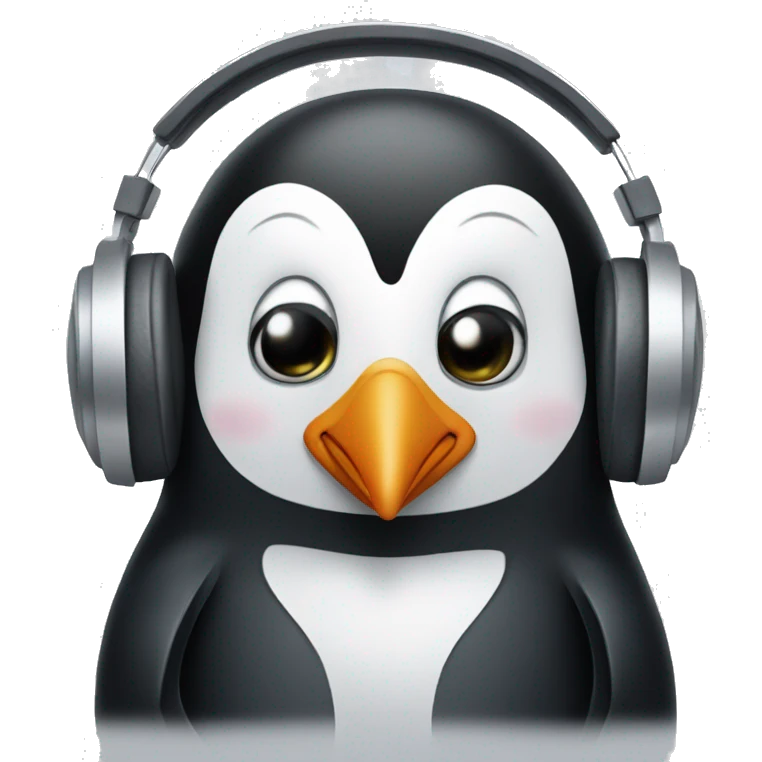 penguin listening to music emoji