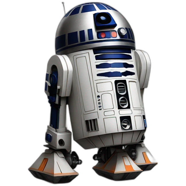 black and orange r2d2 emoji