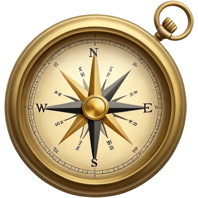 Travel compass pointing to adventure emoji
