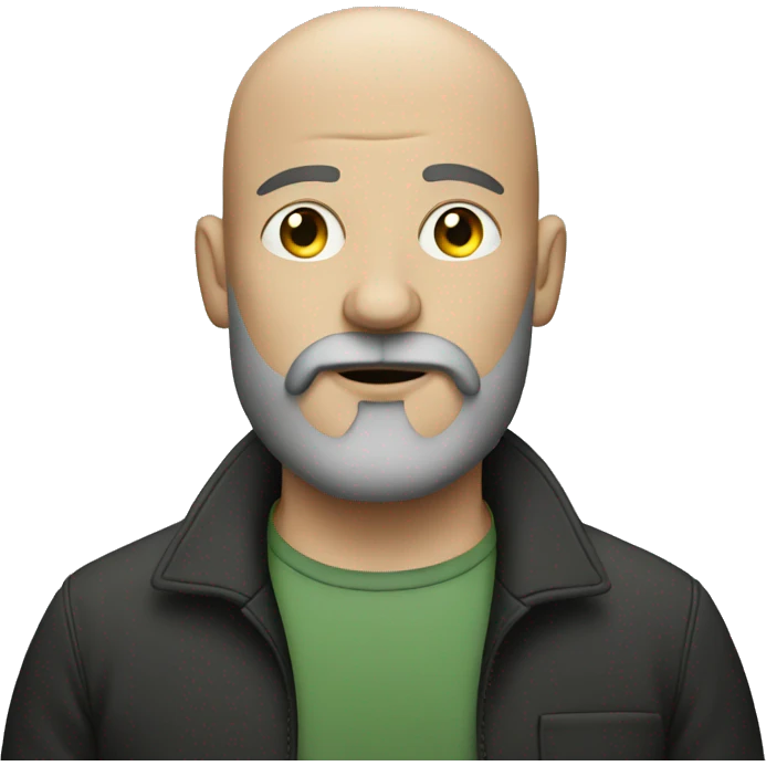 bald man with beard smoking emoji