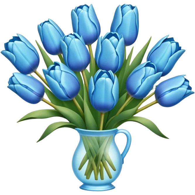 Frost Blue color tulip bouquet  emoji