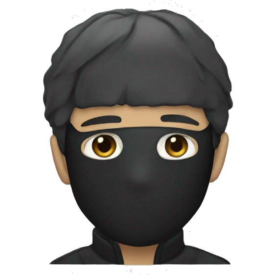 gojou satoru in black jacket with his eyes covered  emoji