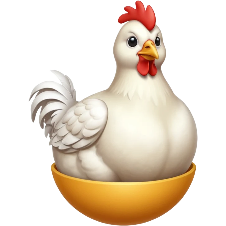 chicken stood on top of ball emoji