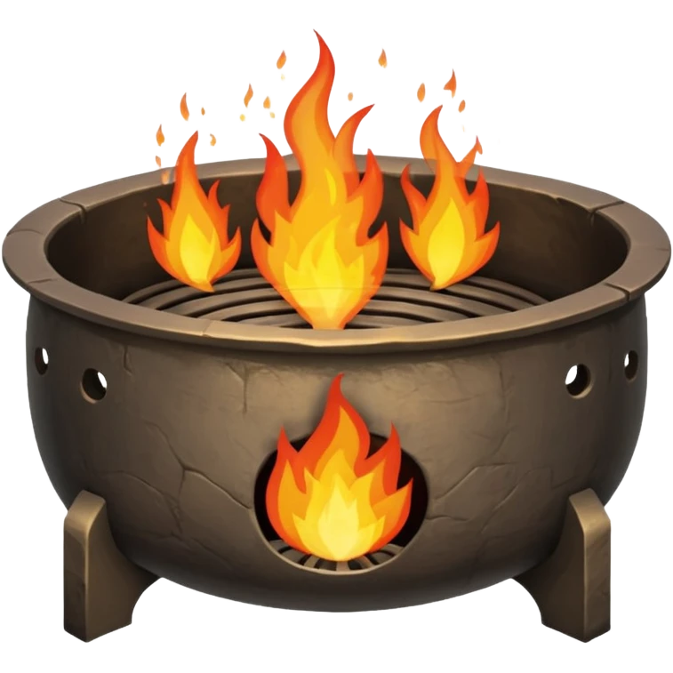 can you make a really medieval looking spiritual metal fire basin with a fire coming out of the top emoji