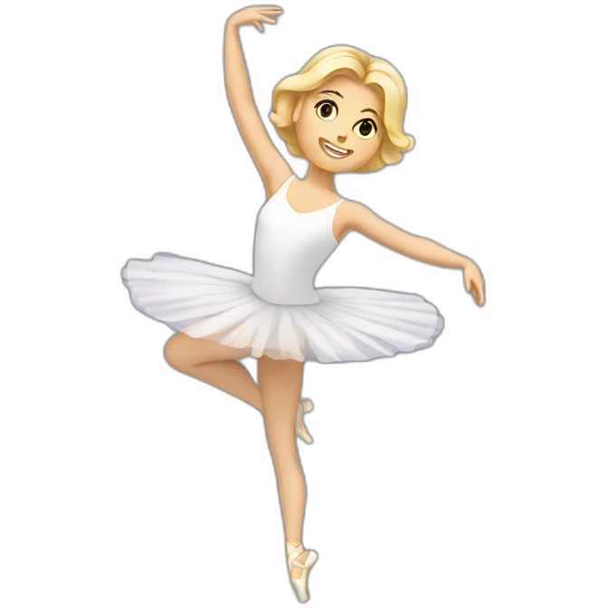 femme blonde sur un ballet emoji