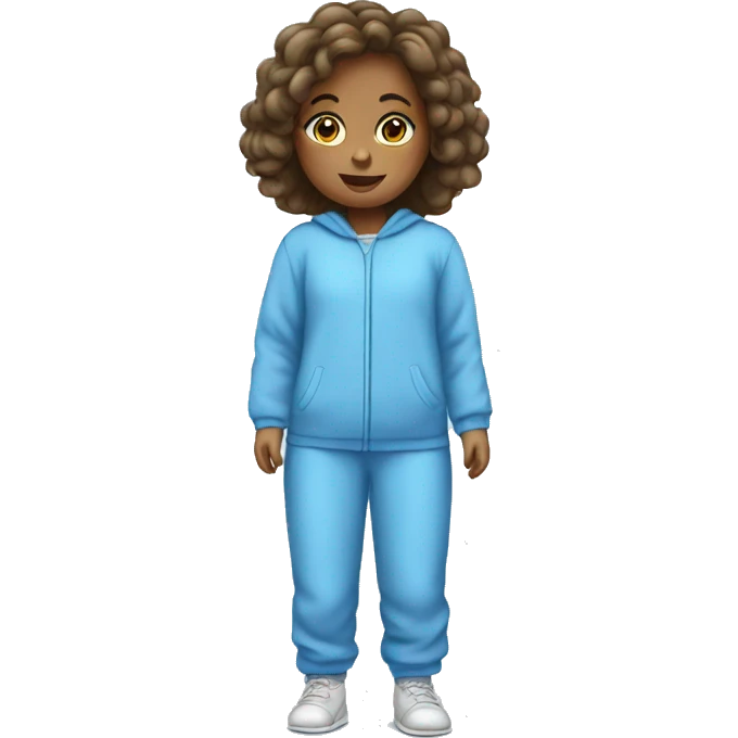 Girl is wearing blue sleep suit  emoji