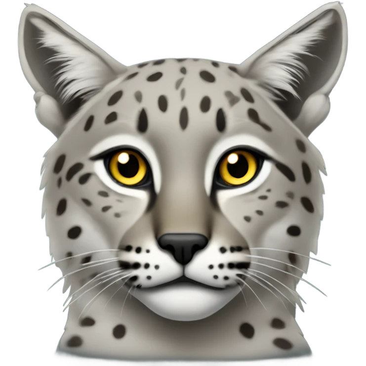 Bobcat cyan grey , yellow eyes  emoji