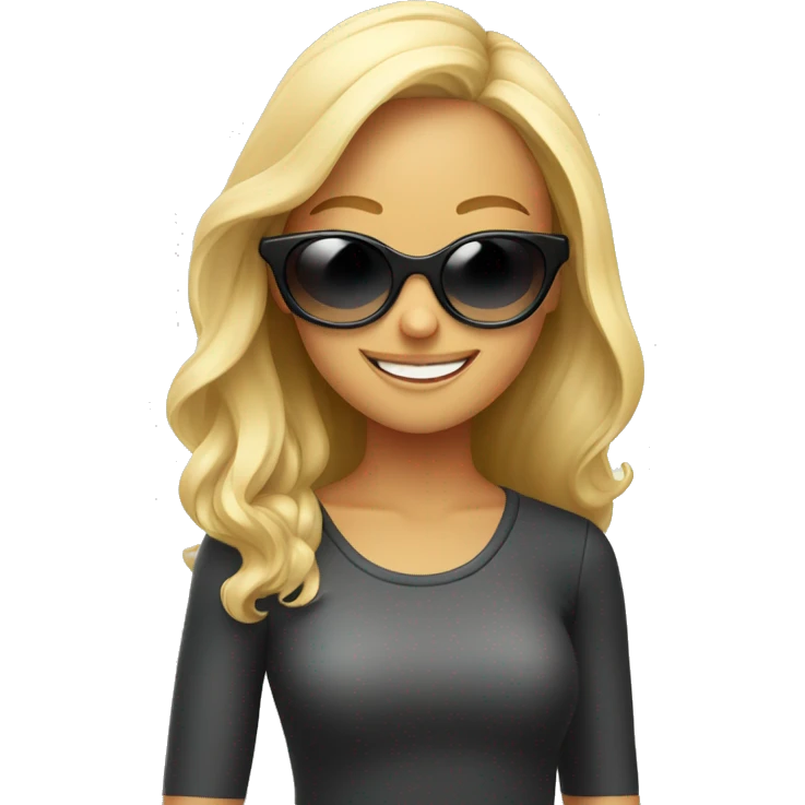 smiling girls in sunglasses indoors emoji