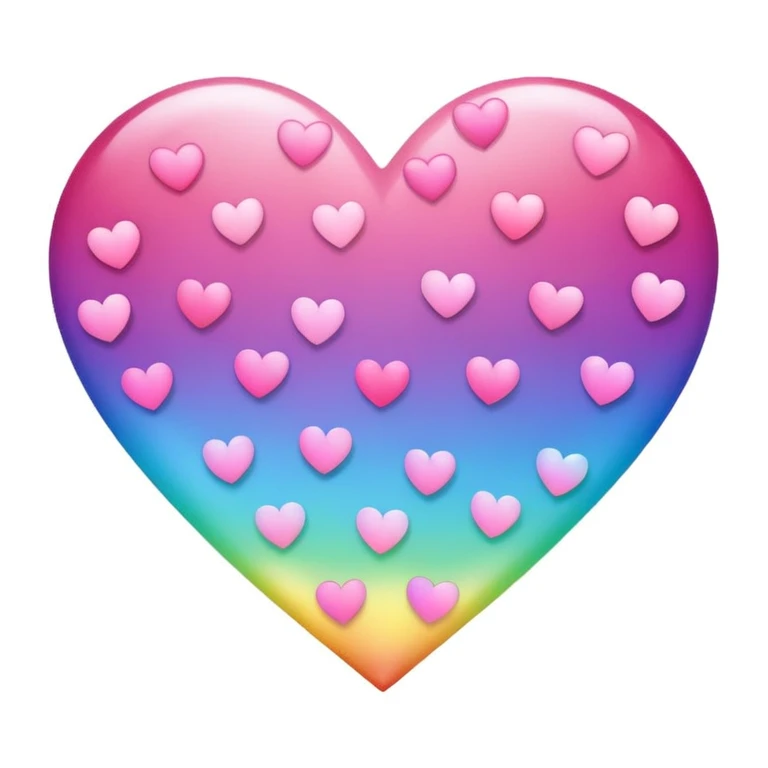 heart with sakura and rainbow gradient emoji
