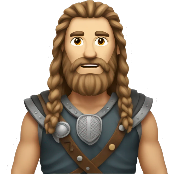 Long hair Viking man emoji
