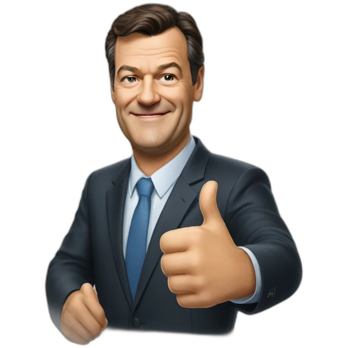Markus Söder hyperrealistic thumbs up emoji