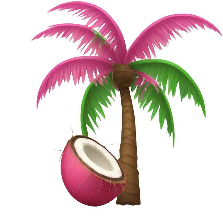 Pink coconut tree  emoji