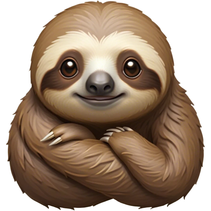 Cinematic Noble Sloth Portrait Emoji, Poised and serene, with a leisurely, gentle build and calm, wise eyes adorned with soft, textured fur, Simplified yet sharp and sophisticated features, highly detailed, glowing with a soft, tranquil glow, high shine, intelligent and unhurried, stylized with an air of relaxed authority, focused and composed, soft glowing outline, capturing the essence of a watchful and confident guardian that appears ready to slowly emerge from the screen with effortless grace! emoji