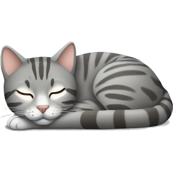 gray tabby cat sleeping emoji