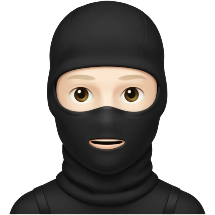 man in black balaclava with no eyes and mouth  emoji