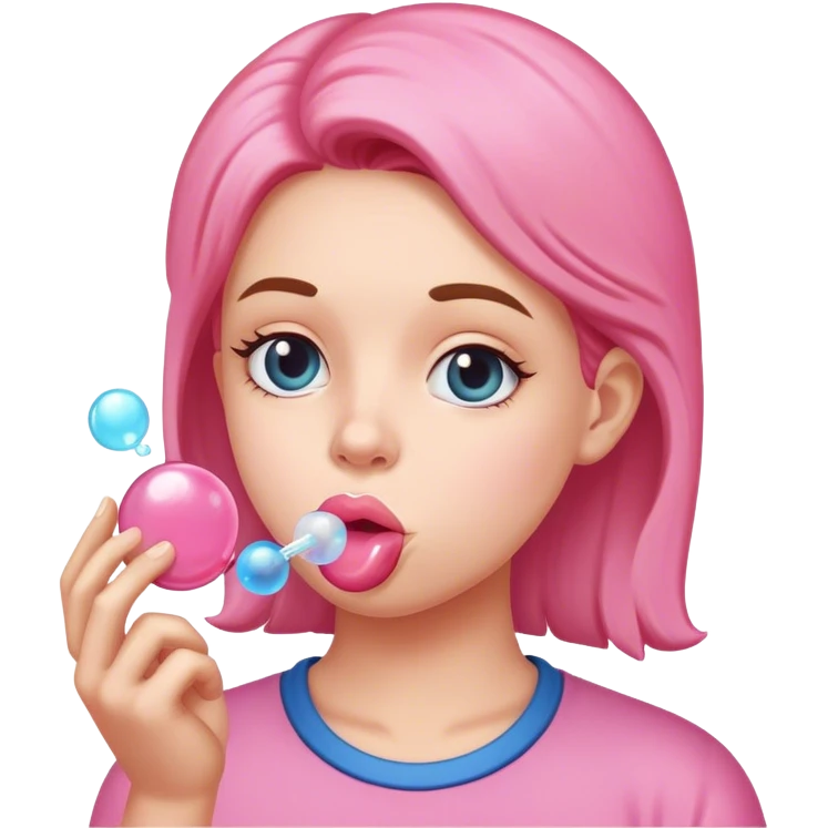 blowing a bubble gum emoji