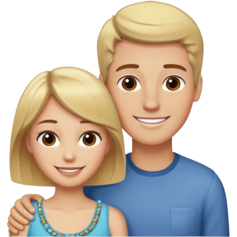 create couple emojis, tall blonde beaded guy, and short brown hair hazel eyed girl emoji
