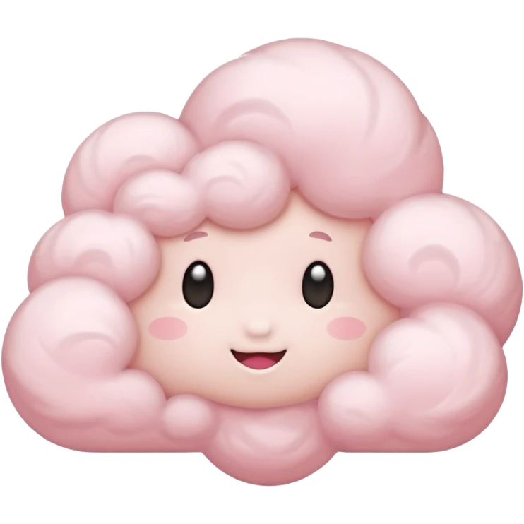 A soft pink cloud with gentle cotton-like fluff. emoji