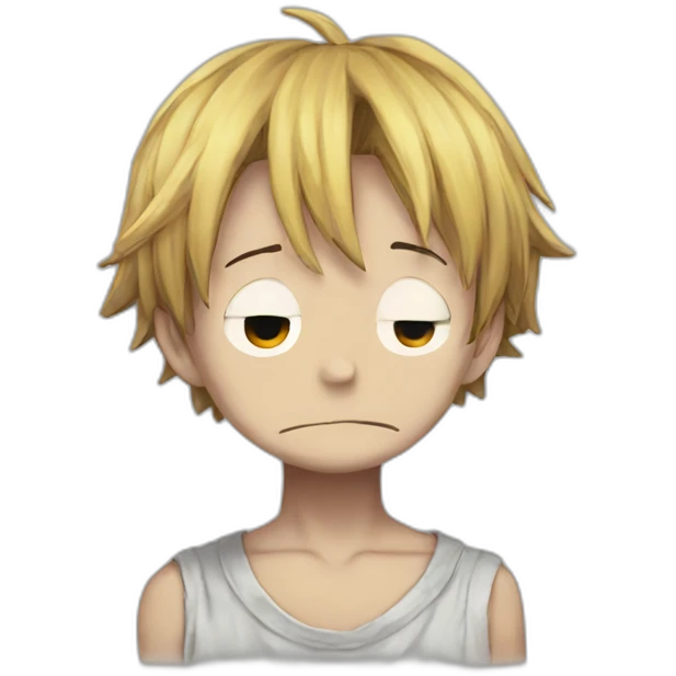 Sad smile luffy face only emoji