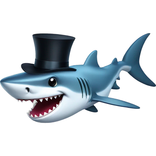 Shark with a top hat emoji