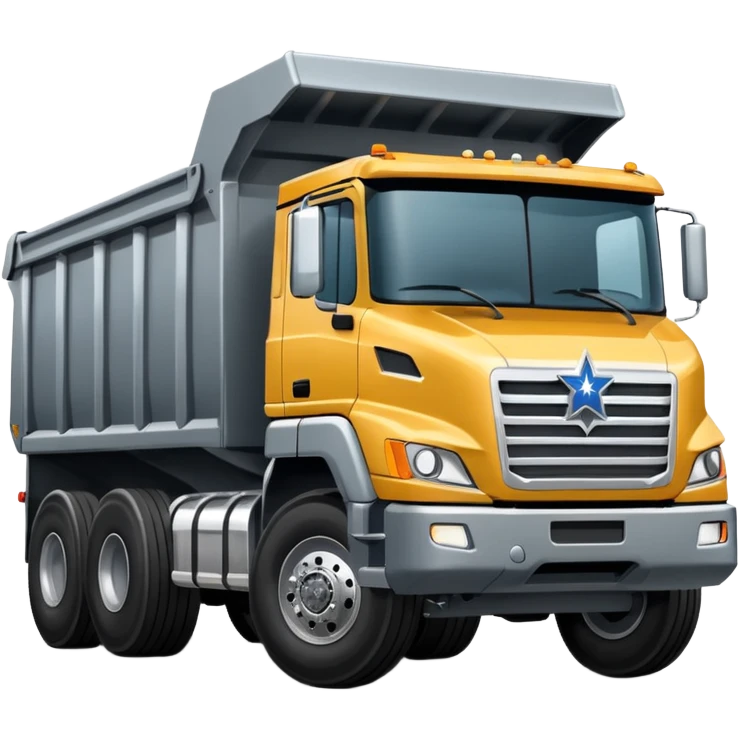 a big western strar dump truck gray emoji