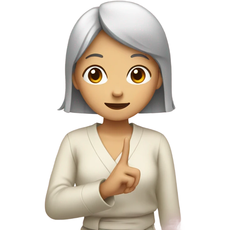 Japanese woman peace sign emoji
