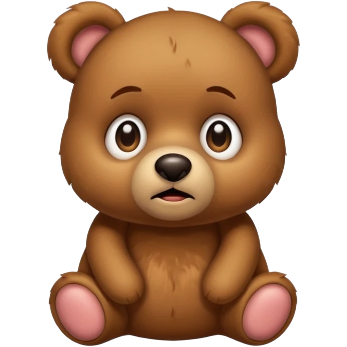 A little teddy bear which seems a bit confused emoji