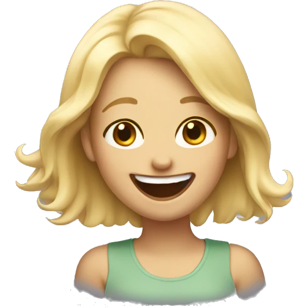 Blonde emoji girl laughing emoji