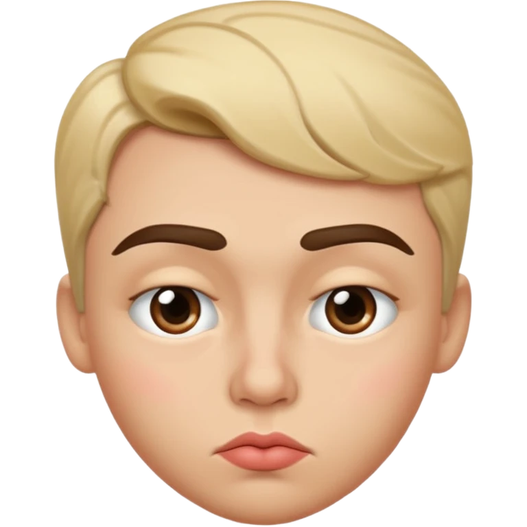 kissy face with suspicious eyebrows emoji
