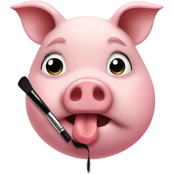Pig putting on makeup  emoji