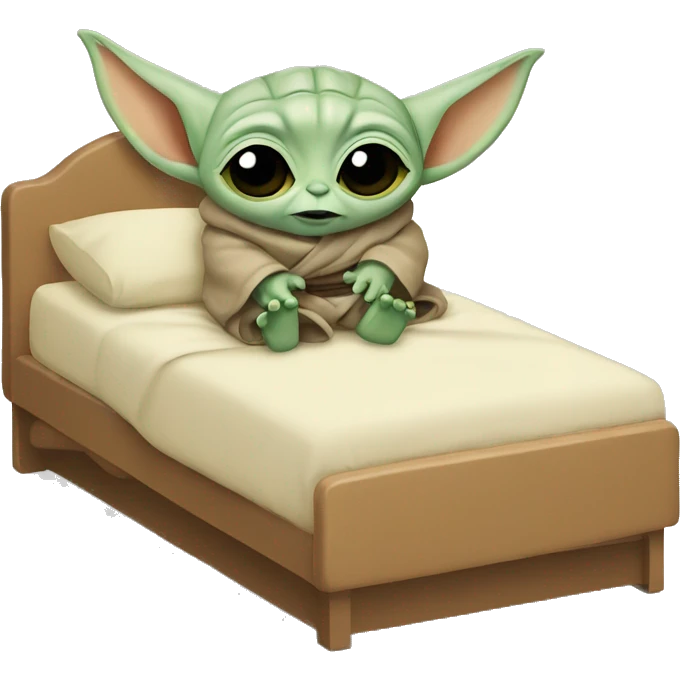 Baby yoda in bed emoji
