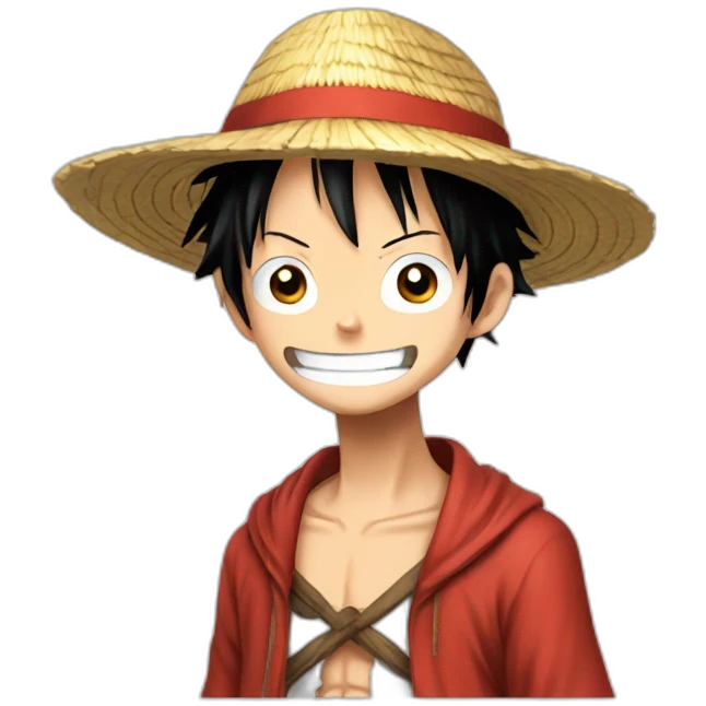 Luffy from One Piece on a goat emoji