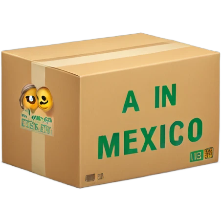 a box with "made in mexico" text emoji