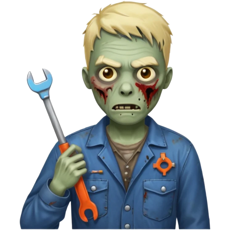 zombie mechanic with tool in his hand   emoji