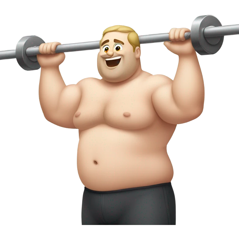fat white guy shirtless doing pull ups emoji