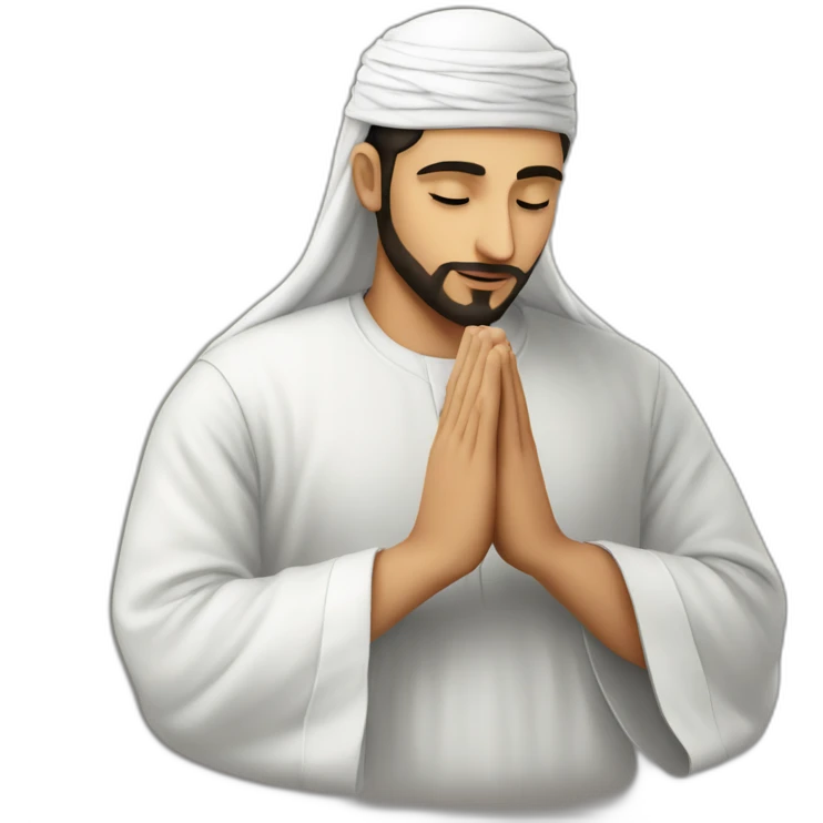 a muslim men from palestine making prayer for allah emoji