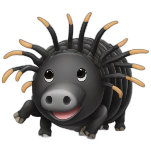 Black pig armadillo cow centipede insect with white back emoji
