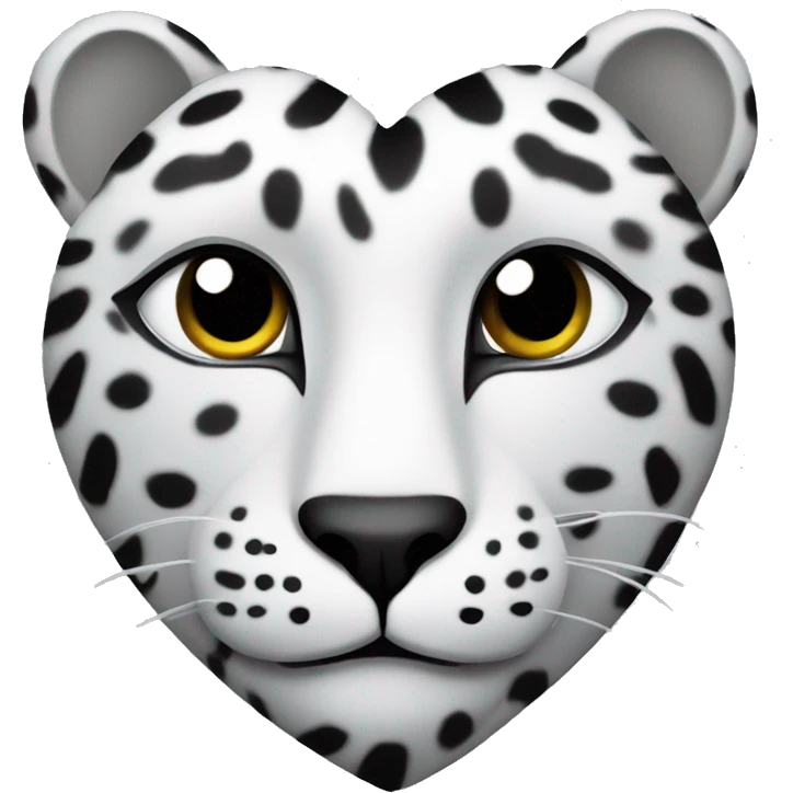 heart with snow leopard pattern  emoji
