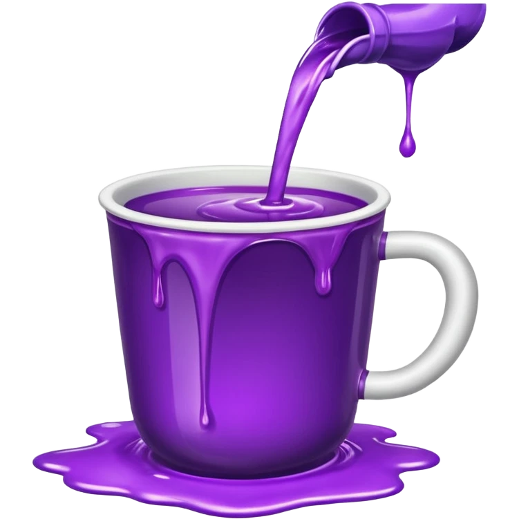 A cup of purple liquid spilling out of it emoji