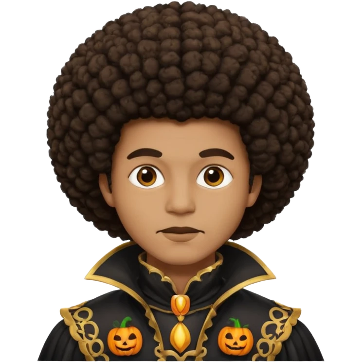 afro halloween man emoji
