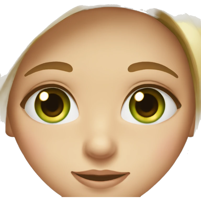 2 girls, one blonde with bright green eyes and the other with long brown hair and dark green eyes emoji