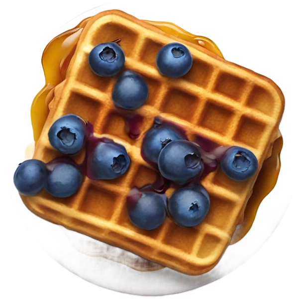 blueberry waffles with maple syrup  emoji