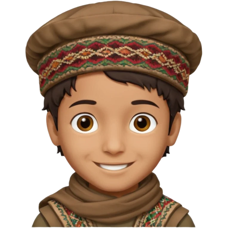 Creat a afghan boy with afghan pacol hat emoji