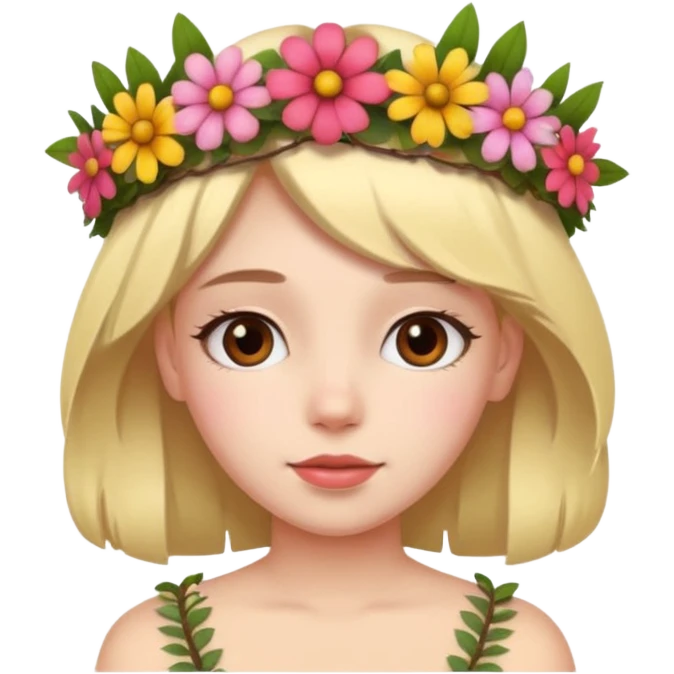 girl with flower on head emoji