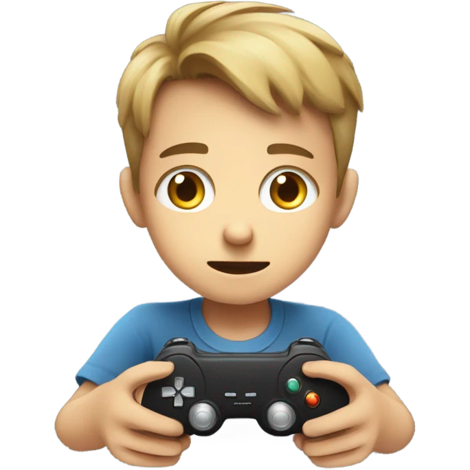 Boy playing video game emoji